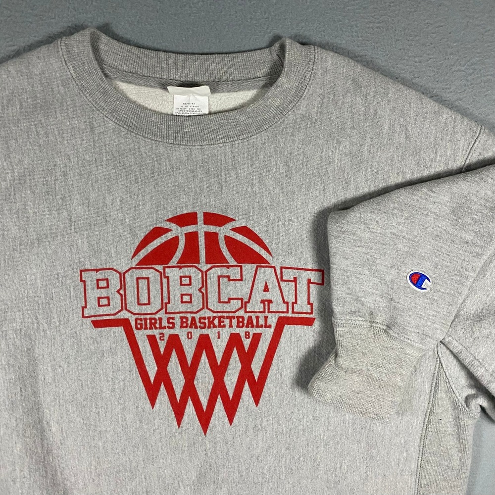 Champion Reverse Weave Mens Medium Bobcat Basketball Sweatshirt Gray S149 OX